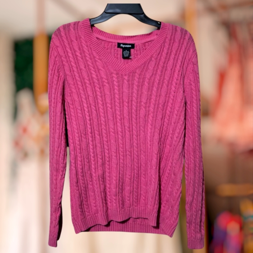 Raymond Pink Cable Knit Sweater
